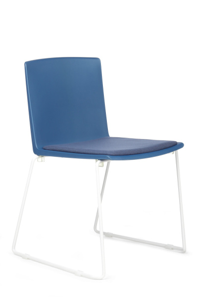 Кресло Simple X-19 Белый карскас/Темно-синяя ткань (LFYF-18) (Синий)
