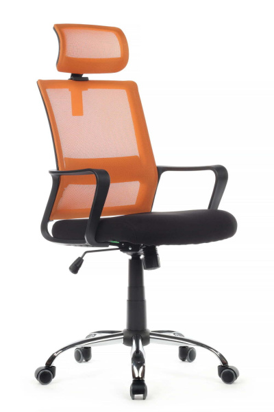 Кресло Mint RCH 1029HB Черная ткань/Оранжевая сетка (Оранжевый)