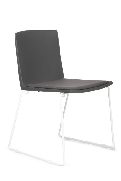 Кресло Simple X-19 Белый каркас/Серая ткань (LFYF-12) (Серый)