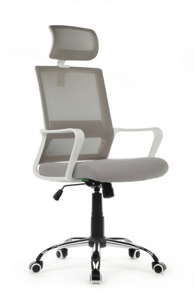 Кресло Mint RCH 1029HW Белый пластик/Серая сетка (Серый)