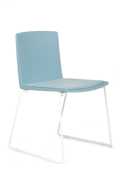 Кресло Simple X-19 Белый карскас/Голубая ткань (LFYF-17) (Голубой)